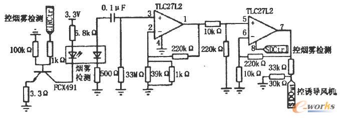 烟雾检侧信号放大电路