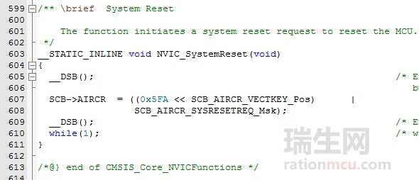 NVIC_SystemReset软件复位