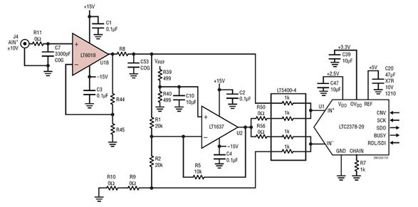 低噪声的精准运放驱动高分辨率 SAR ADC