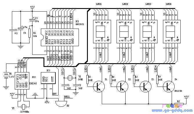 电子钟原理图