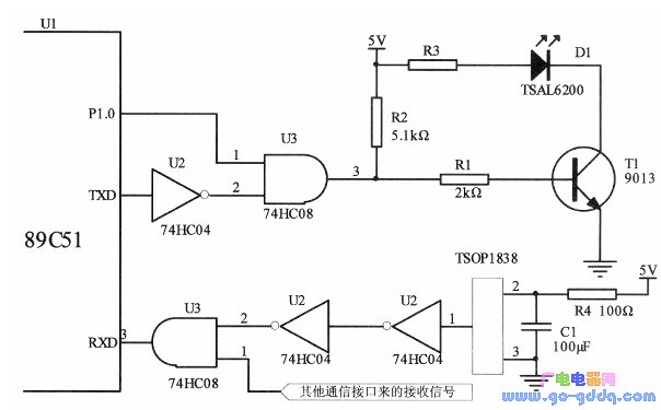 红外通信的硬件电路