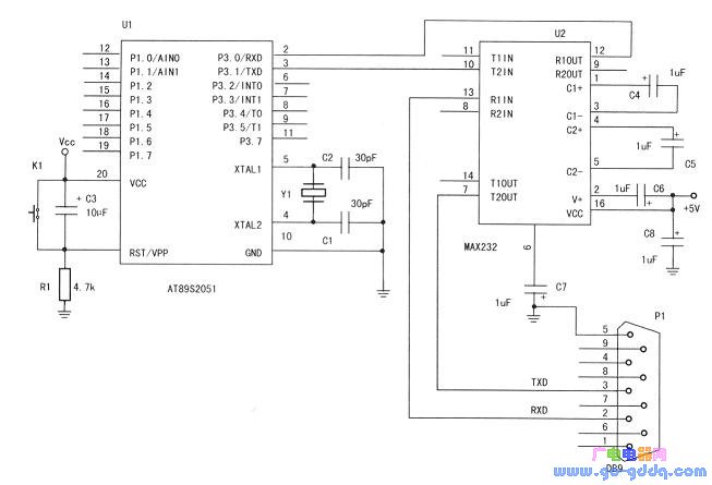 单片机与RS-232C的连接电路